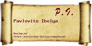 Pavlovits Ibolya névjegykártya