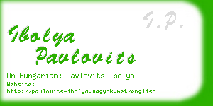 ibolya pavlovits business card